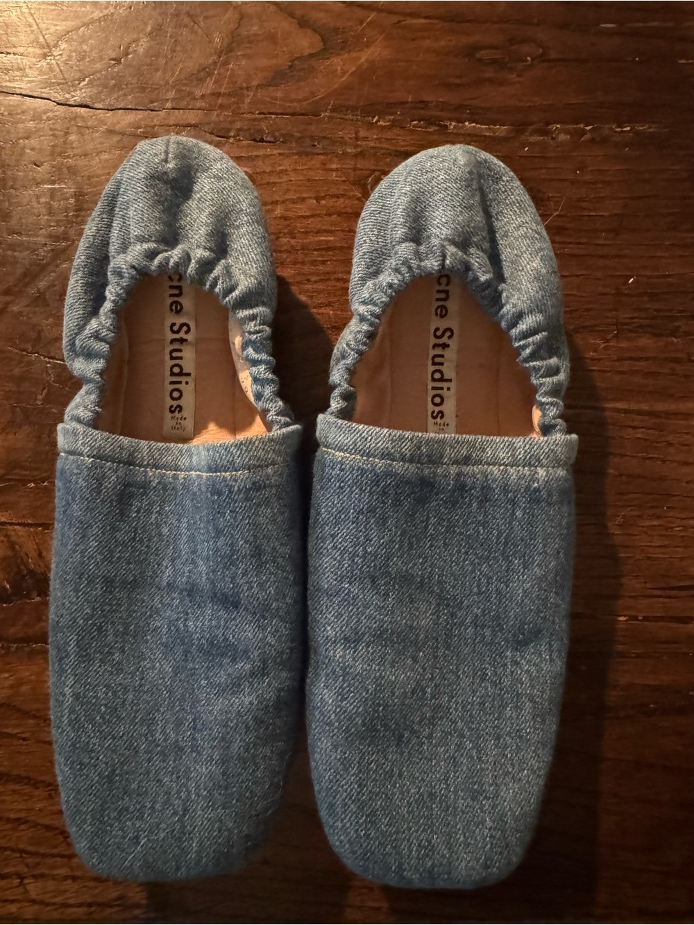 Acne Denim Blue Slip-On Flats Size 9